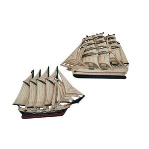 Vintage Nautical-Themed Burwood Ship Wall Decor Set of 2